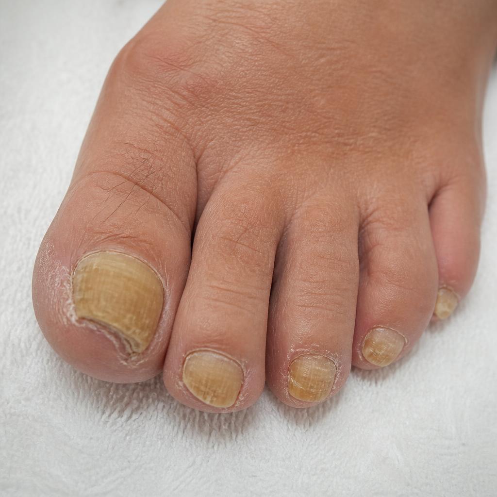 Verdikte, verkleurde nagels — voor de behandeling